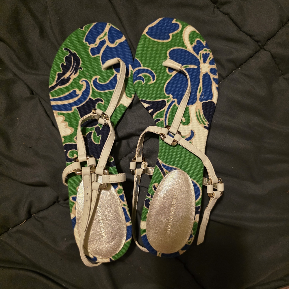 Banana Republic Green and Blue Sandals Modern Design